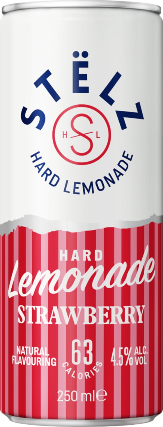 Product afbeelding: Stëlz Hard Seltzer Lemonade Strawberry