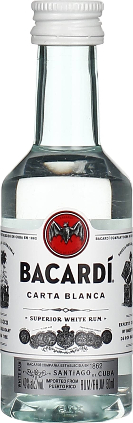 Product afbeelding: Bacardi Carta Blanca miniaturen