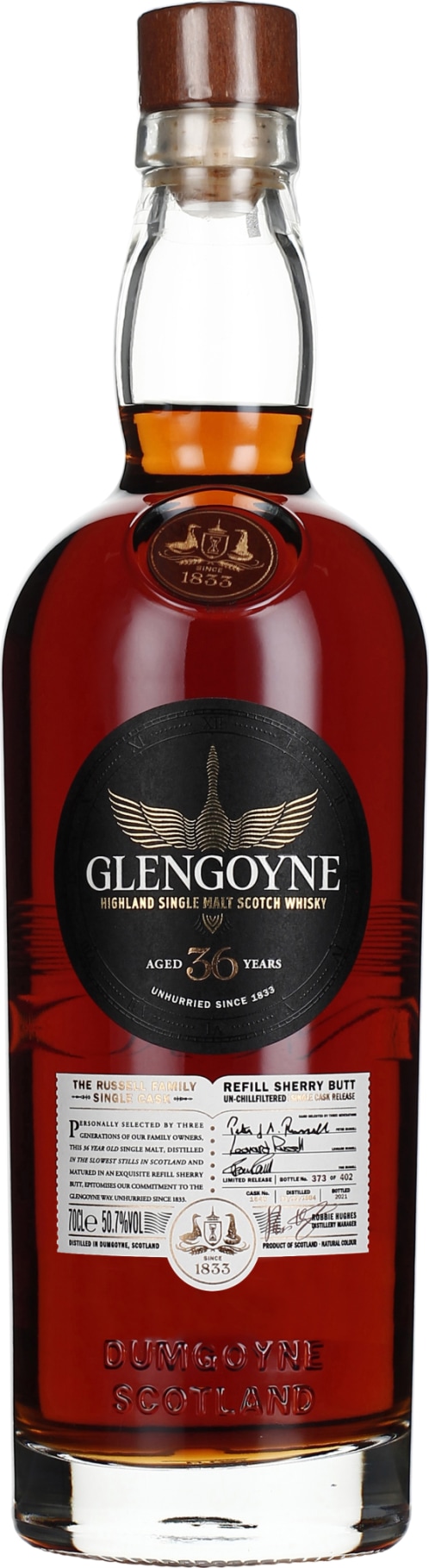 Product afbeelding: Glengoyne 36 years The Russell Family Cask
