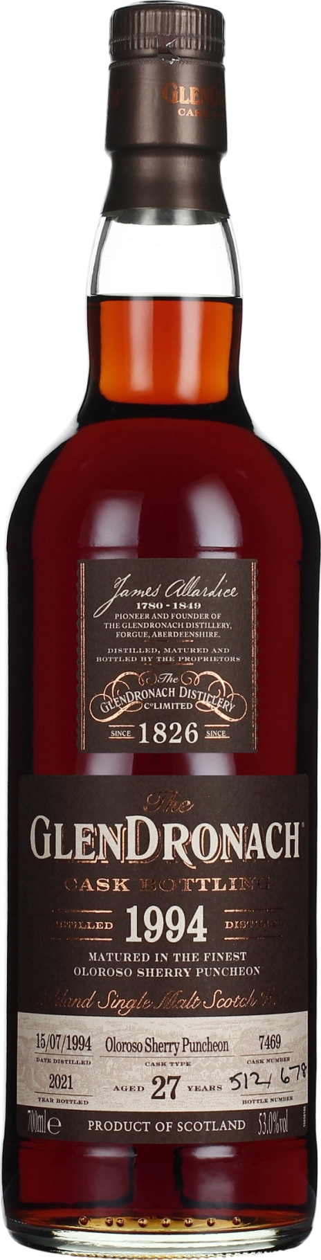 Product afbeelding: GlenDronach 27 years 1994 Oloroso Puncheon