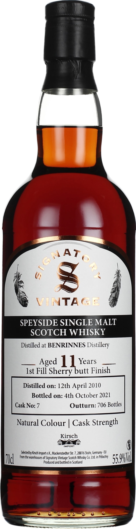 Product afbeelding: Signatory Benrinnes 11 years 2010 Cask Strength