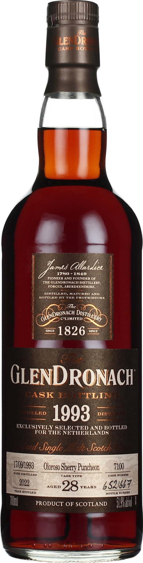 Product afbeelding: GlenDronach 28 years 1993 Oloroso Puncheon The Netherlands