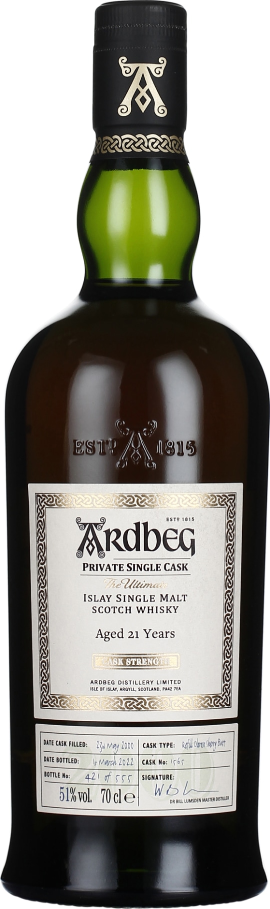 Product afbeelding: Ardbeg 21 years 2000 Single Cask