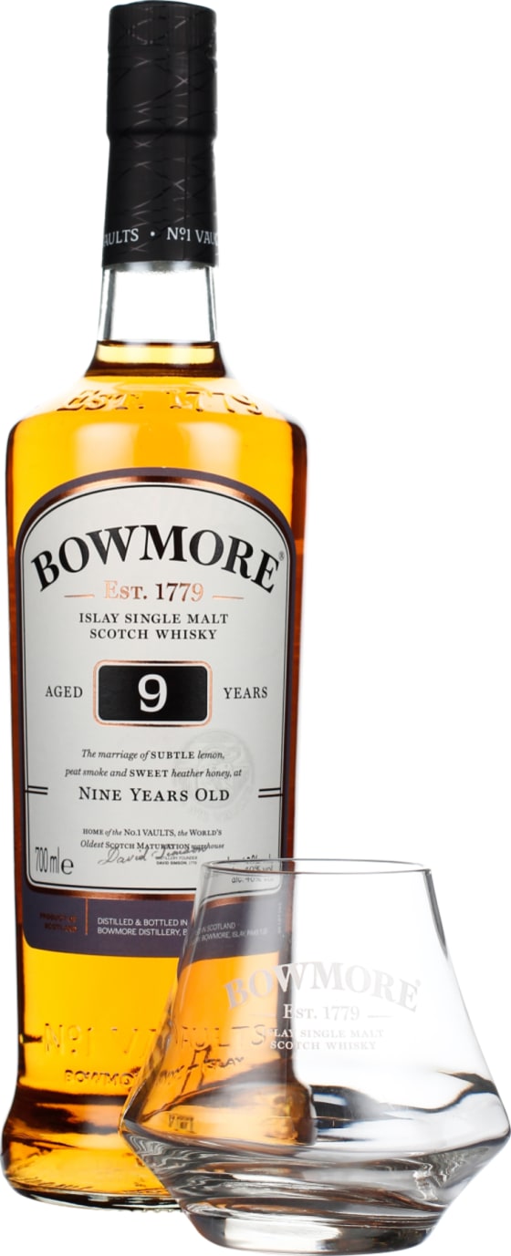 Product afbeelding: Bowmore 9 years Giftset Single Malt