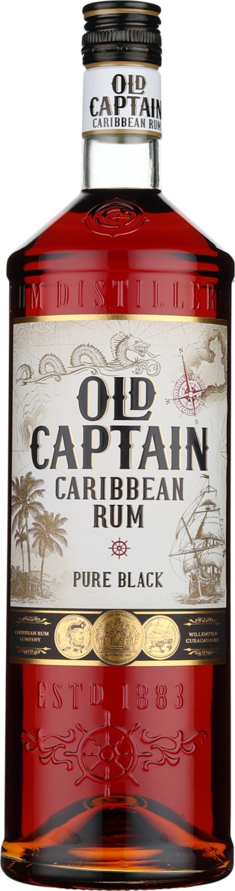 Product afbeelding: Old Captain Caribbean Pure Black Rum