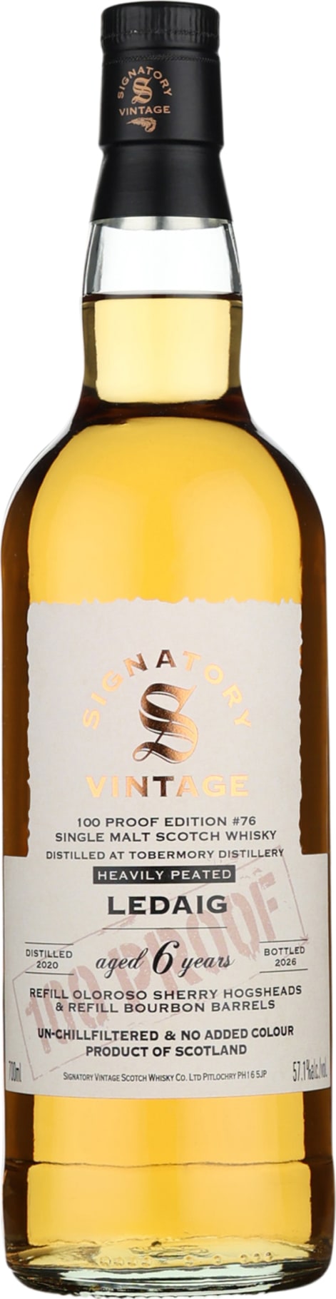 Product afbeelding: Signatory Ledaig 6 years 2020 100 Proof